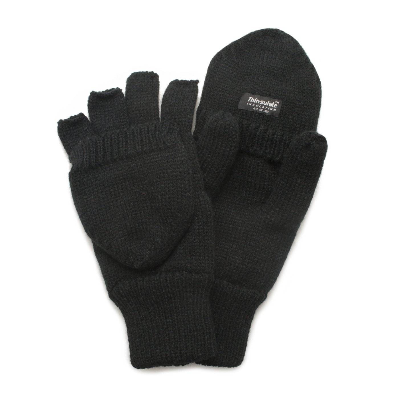 Knit Flip Mitten - Black